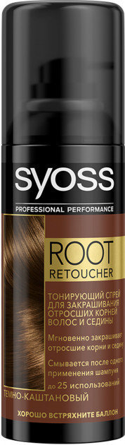 

Syoss Root Retoucher 120 ml Тонирующий спрей Темно-каштановый