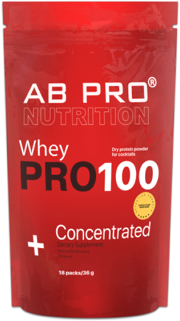 

Ab Pro Pro 100 Whey Concentrated /18 х 36 g sachets/ Peanut Caramel