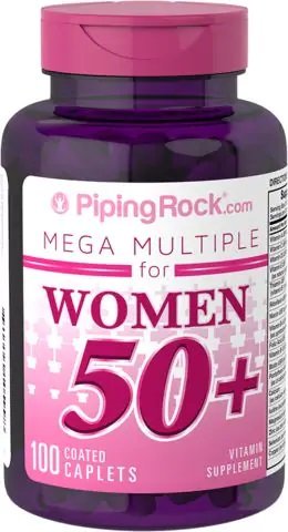 

Piping Rock Woman's Mega Multi 50 Plus 100 Coated Caplets Мультивитамины для женщин старше 50 лет, мегадозировка