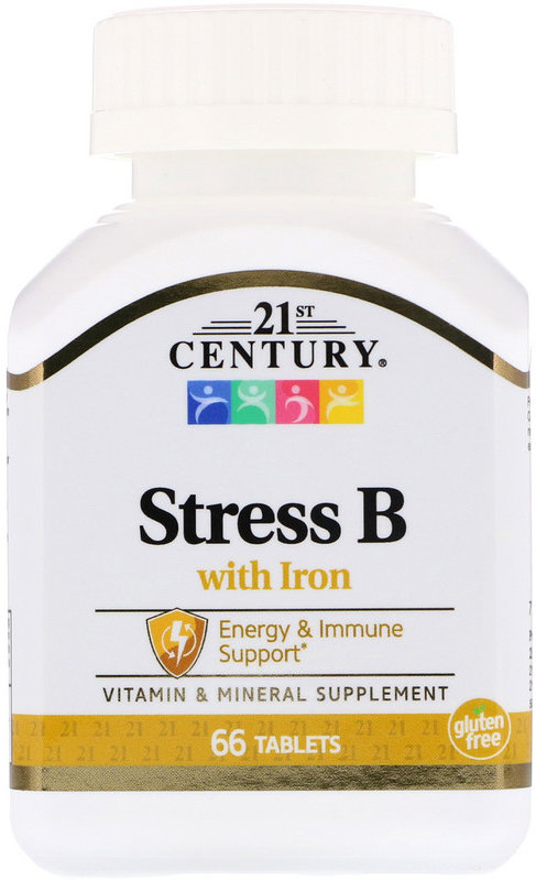 

21st Century Stress B with Iron 66 Tablets