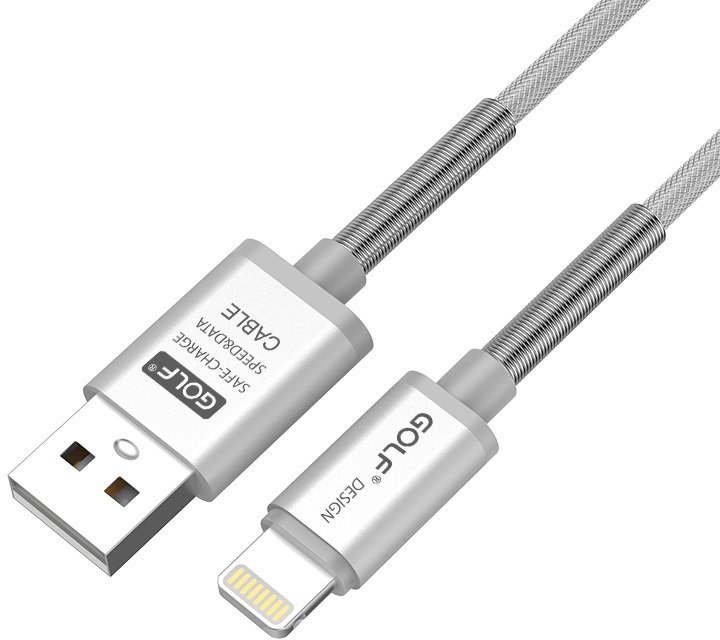 

Golf Usb Cable to Lightning Thunder Braided 1m Silver (GC-40i)