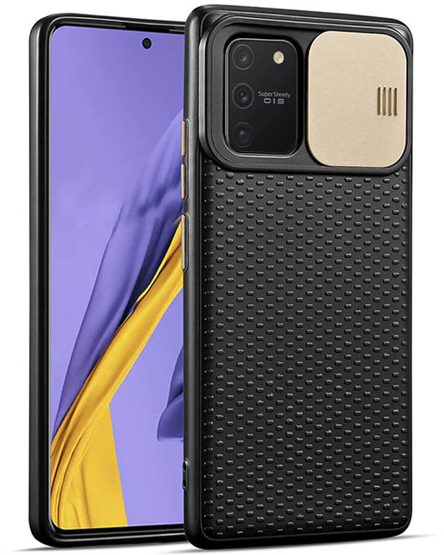 

Tpu Case Textured Point Camshield Black/Gold for Samsung G770 Galaxy S10 Lite