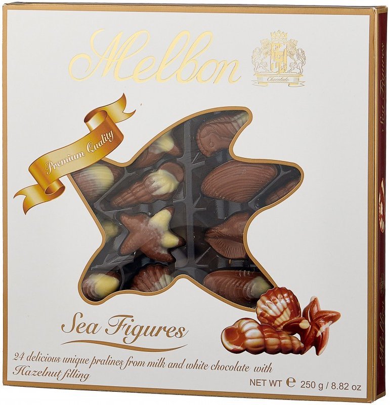 

Конфеты Melbon Sea Figures Milk Chocolate with Hazelnut, 250 г (WT4489)