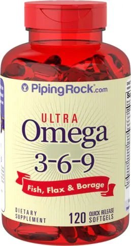 

Piping Rock Multi Omega 3-6-9 Fish, Flax & Borage 120 Softgels Мульти-омега-3-6-9 из рыбы, льна и бурачника