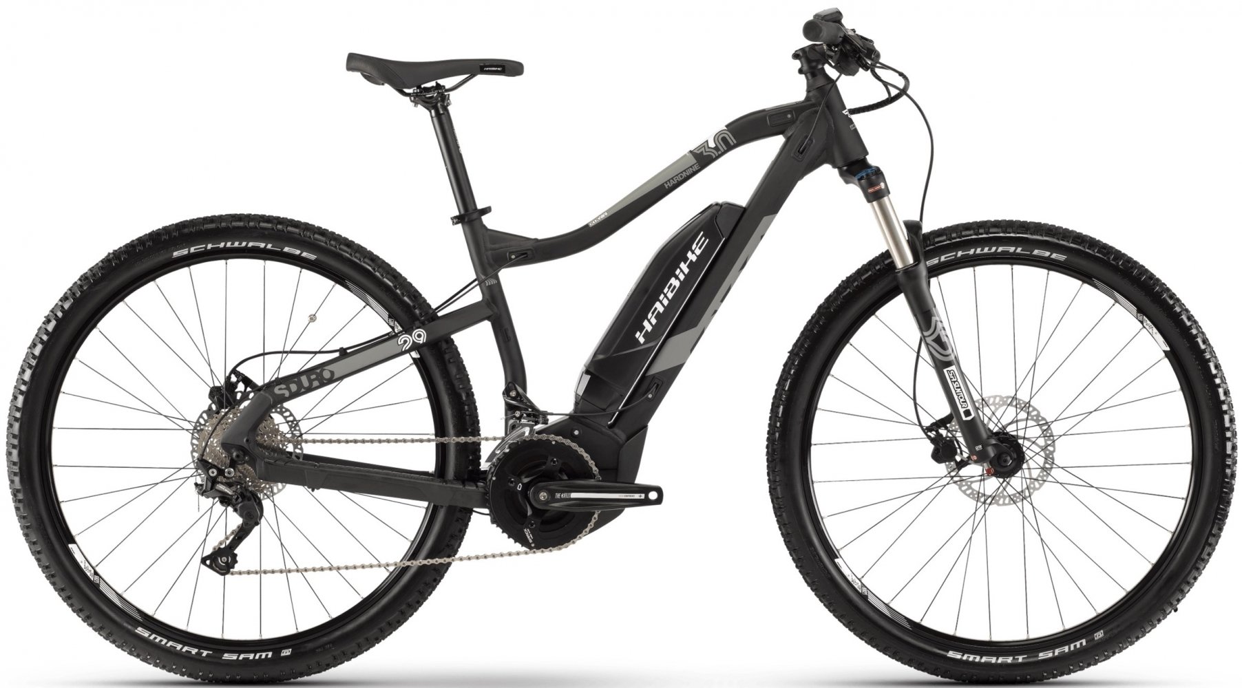 

Электровелосипед Haibike Sduro HardNine 3.0 500Wh 29", рама M, черно-серо-белый матовый, 2019