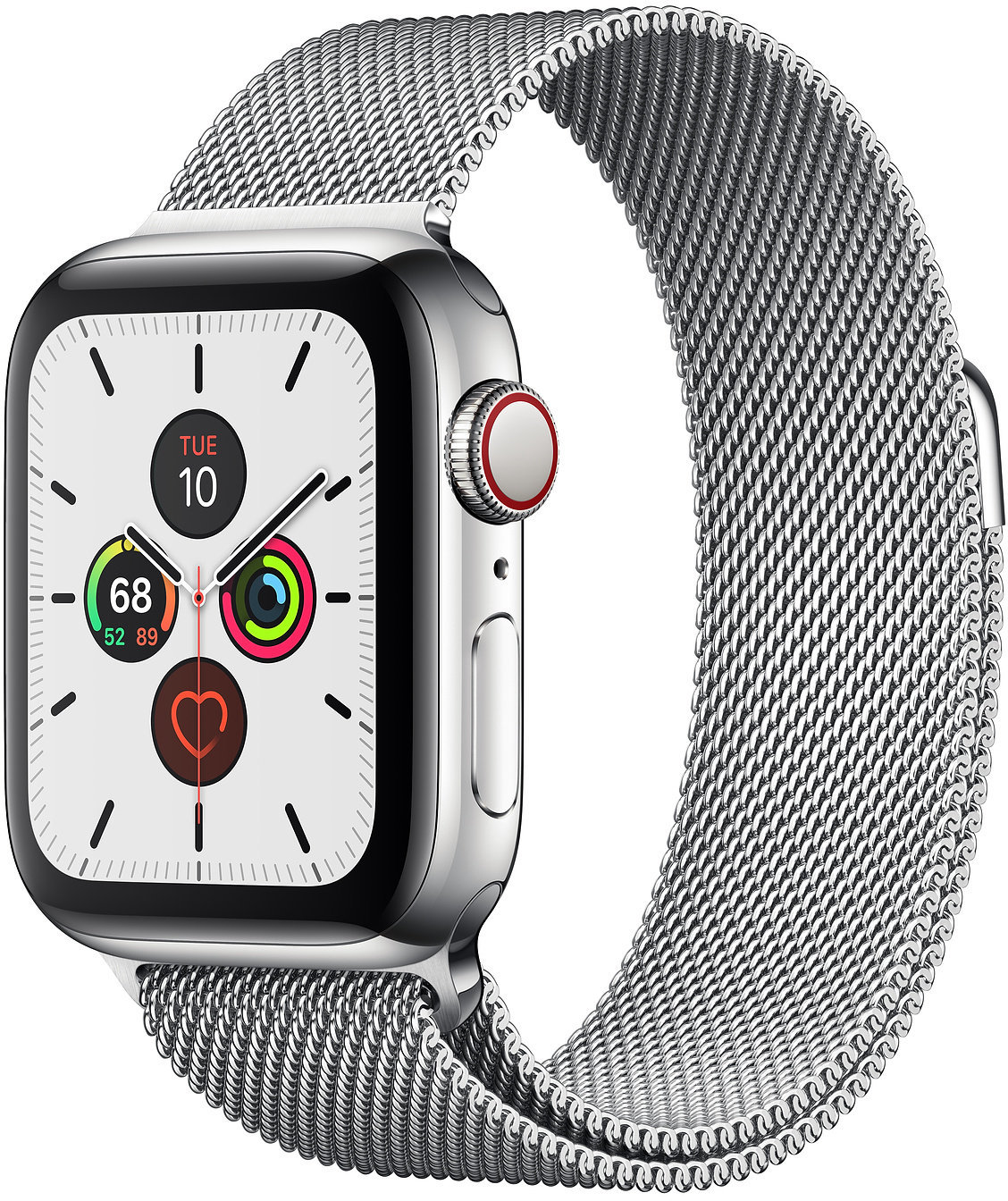 

Apple Watch Series 5 40mm GPS+LTE Stainless Steel Case with Silver Milanese Loop (MWWT2)