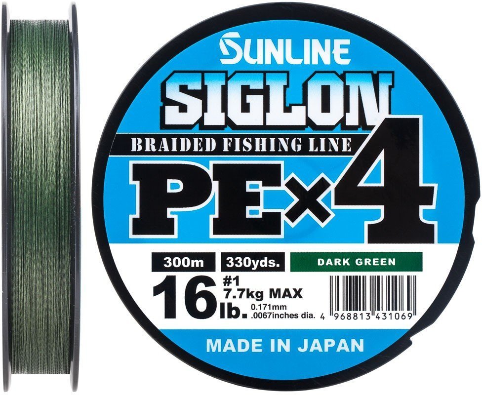 

Шнур Sunline Siglon Pe х4 300m (темн-зел.) #1.0/0.171mm 16lb/7.7kg (1658.09.46)