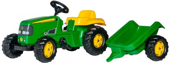 

Трактор с прицепом Rolly Toys rollyKid John Deere Зелёно-жёлтый (012190)