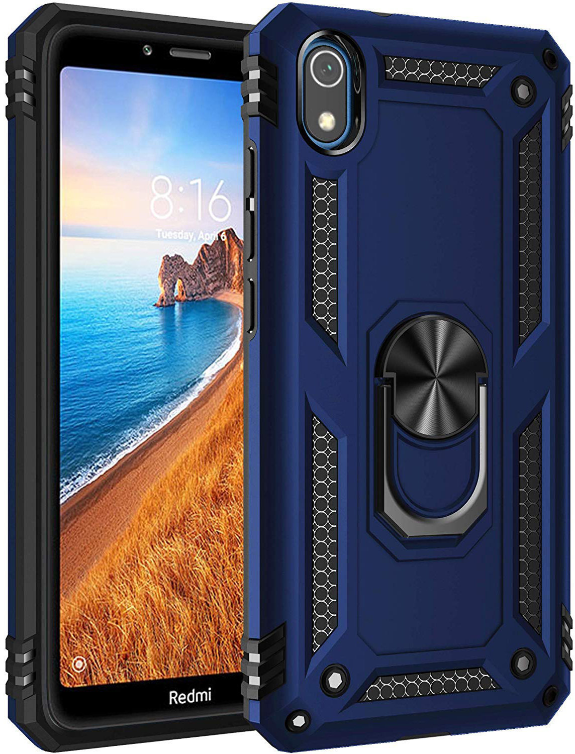 

Mobile Case Shockproof Serge Magnetic Ring Navy Blue for Xiaomi Redmi 7A