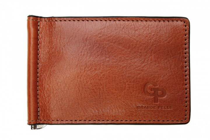 

Мужской зажим для денег Grande Pelle коричневый (105623 Gp Италия
