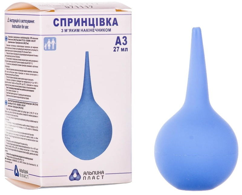 

Спринцовка Альпина Пласт с мягким наконечником тип А №3 (27 мл)