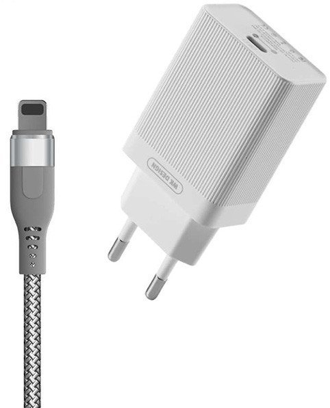 

Wk USB-C Wall Charger Lochon Pd 18W with Lightning Cable White (WP-U76)