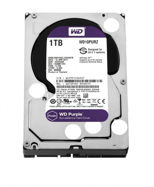 

Wd Hdd Sata 1.0TB Wd Purple 5400rpm 64MB (WD10PURZ) Rb