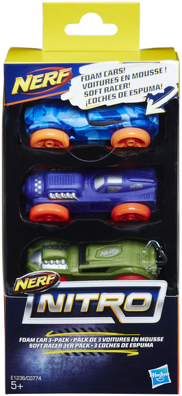 

Игровой набор Hasbro Nerf Nitro Три машинки (E1236 Ner Nitro Foam Car 3PK 8)