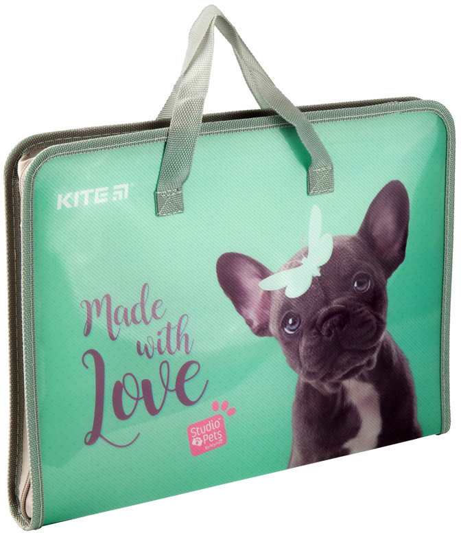 

Папка-портфель на молнии Kite Studio Pets SP19-202, А4