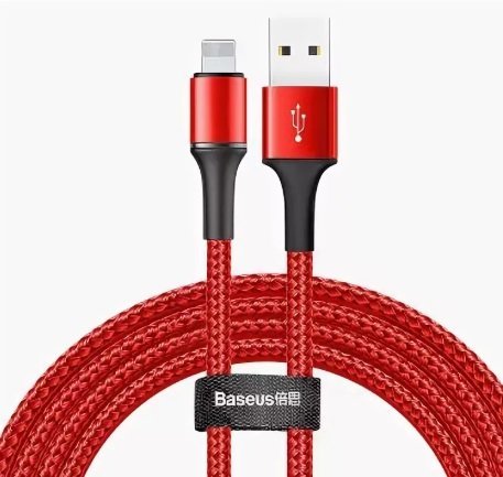 

Baseus Usb Cable to Lightning Halo Data 2.4A 1m Red (CALGH-B09)
