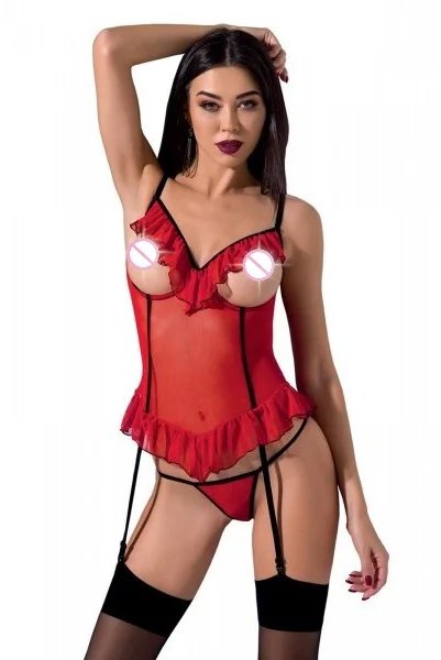 

Эротический корсет Passion Exclusive Cherry Corset red L/XL