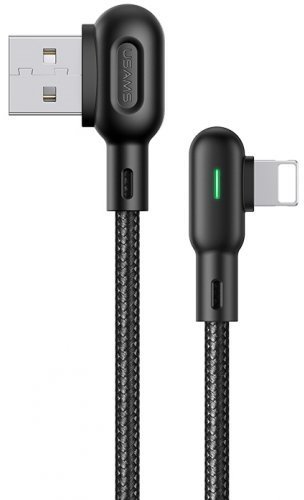 

Usams Usb Cable to Lightning Dual Right-Angle 2A 1.2m Black (U57)