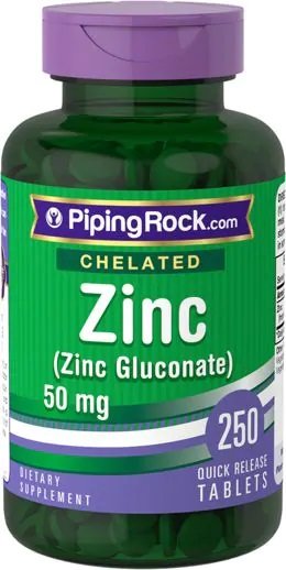 

Piping Rock Chelated Zinc 50 mg Gluconate 250 tabl Комплексообразующий цинк (глюконат)