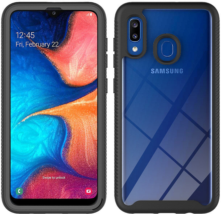 

Mobile Case Shockproof Full-Body Bumper Black for Samsung A305 Galaxy A30 / A205 Galaxy A20 2019