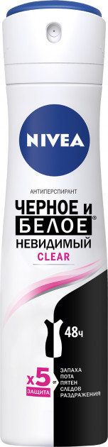 

Nivea Антиперспирант-спрей Невидимая защита для черного и белого 150 ml