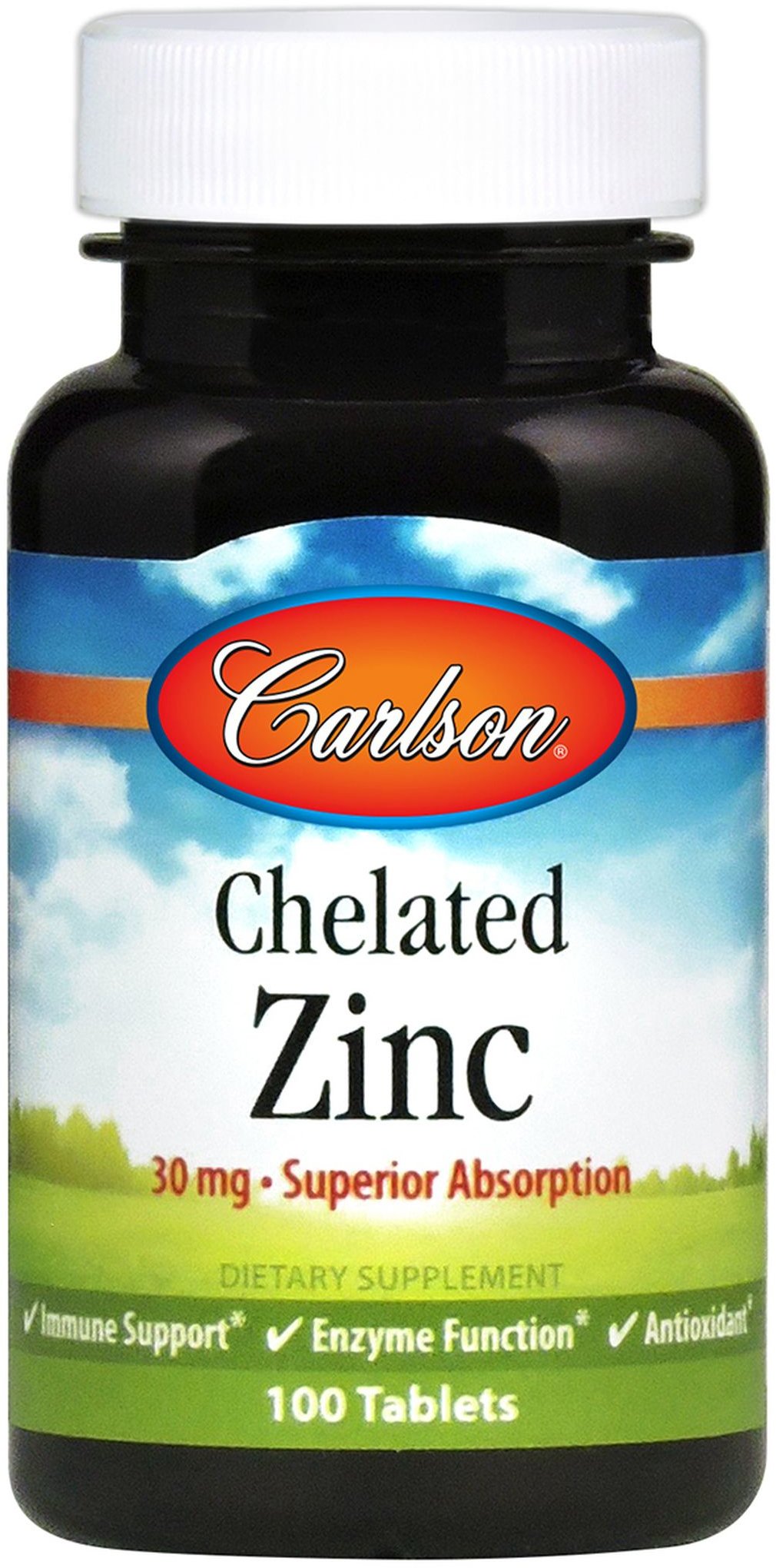 

Carlson Labs Chelated Zinc, Superior Absorption, 30 mg, 100 Tablets (CAR-05771)