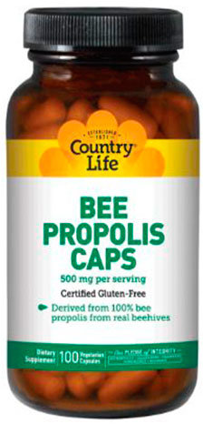 

Country Life Bee Propolis 500 mg Пчелиный прополис 100 капсул