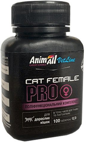 

Витамины AnimAll VetLine Cat Female Pro для взрослых кошек 0.5 гх100 т. (4820150205522)