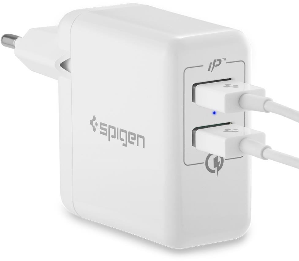 

Spigen Usb Wall Charger Quick Charge 3.0 2xUSB Essential F207 White (000AD21390)