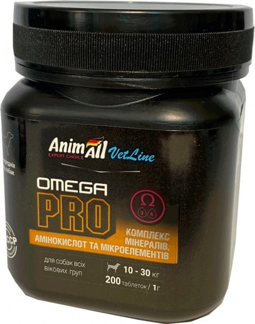 

Витамины AnimAll VetLine Omega Pro для собак средних пород 1 гх200 т. (4820150205461)