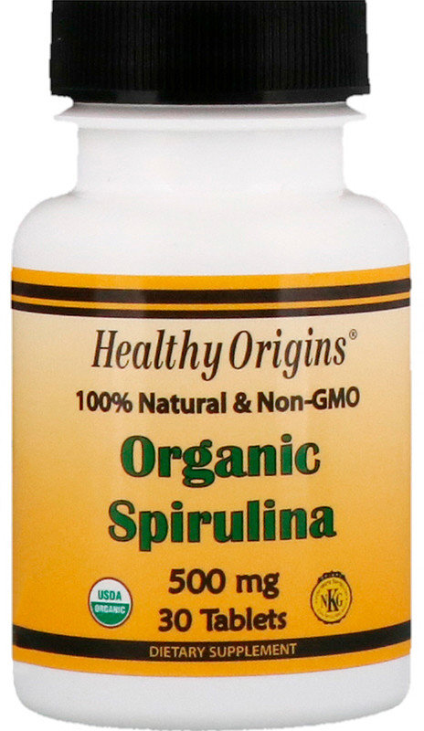 

Healthy Origins Organic Spirulina 500 mg 30 tabs Органическая спирулина