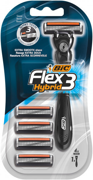 

Бритва Bic Flex Hybrid с 4 сменными кассетами