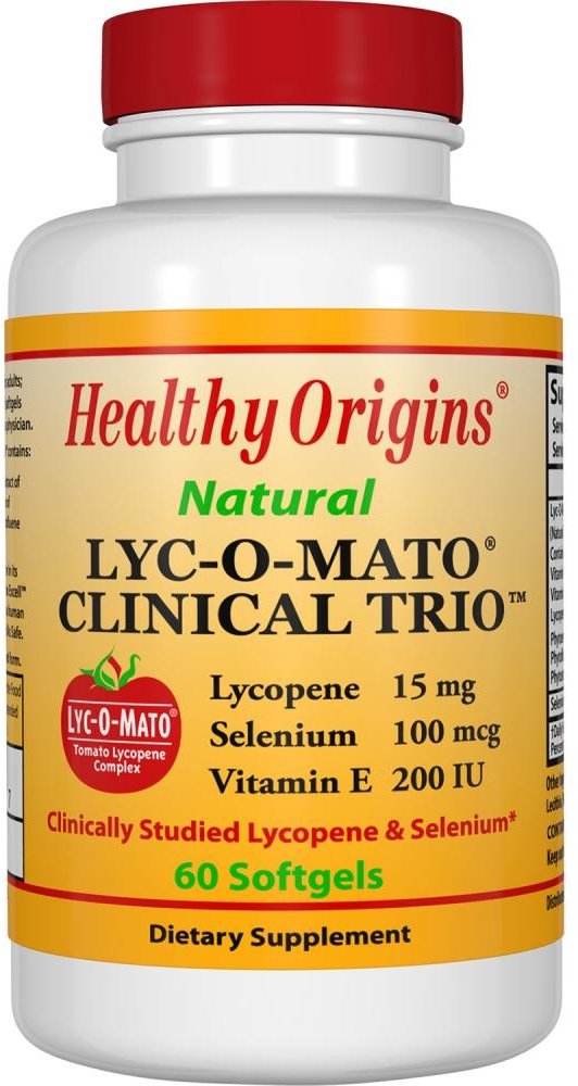 

Healthy Origins Clinical Trio Lyc-O-Mato 60 softgels Ликопин + Селен + Витамин Е