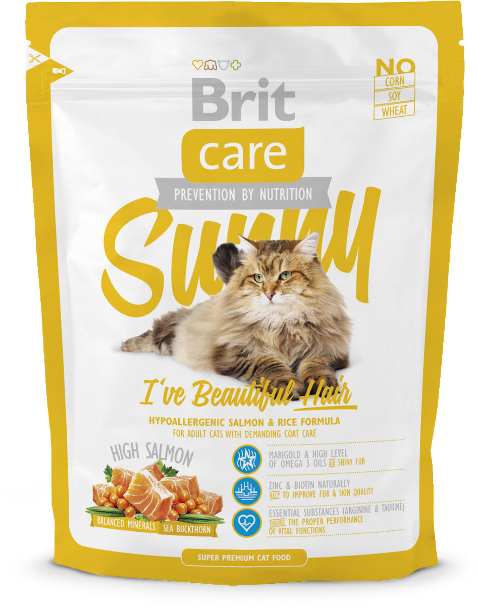 

Сухой корм гипоалергенный для длинношерстных кошек Brit Care Sunny I have Beautiful Hair 0.4 кг (8595602505623)