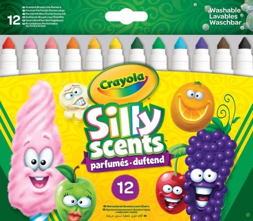 

Ароматизированные широкие смываемые фломастеры (12 шт), Silly Scents, Crayola