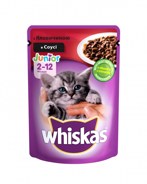 

Влажный корм Whiskas для котят с говядиной в соусе 24х100 г (5900951253591)