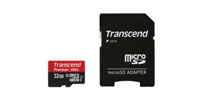 

Transcend 32GB microSDHC Class 10 UHS-I U1 Premium 400X + adapter (TS32GUSDU1)