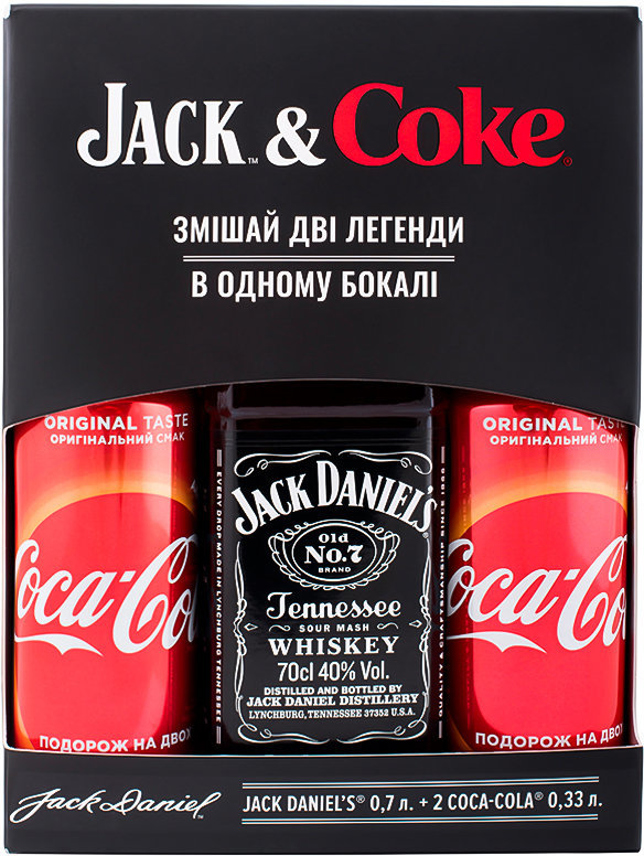 

Виски Jack Daniel's 0.7л + Coca-Cola ж/б, 2x0.33л (CCL1452252)