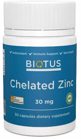 

Biotus Chelated Zinc 30 mg Хелатный Цинк 30 Капсул