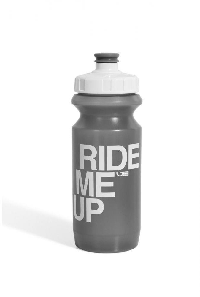 

Фляга 600ml Green Cycle Ride Me Up с Big Flow valve, Ldpe gray nipple/white matt cap/gray bottle (BOT-23-14)