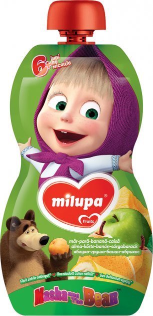 Акція на Milupa пюре Маша и медведь яблоко, груша, банан, абрикос 100 г от 6 мес. від Stylus