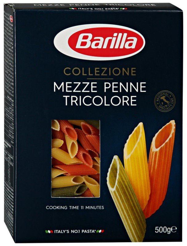 

Макароны Barilla Mezze Penne Tricolore, 500 г (WT3654)