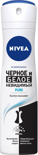 

Nivea Антиперспирант-спрей Невидимая защита для черного и белого Свежий 150 ml