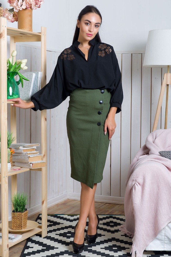 

Юбка FLFashion Уоррен ИЮУ 1353 48 зеленая карандаш удлиненная миди