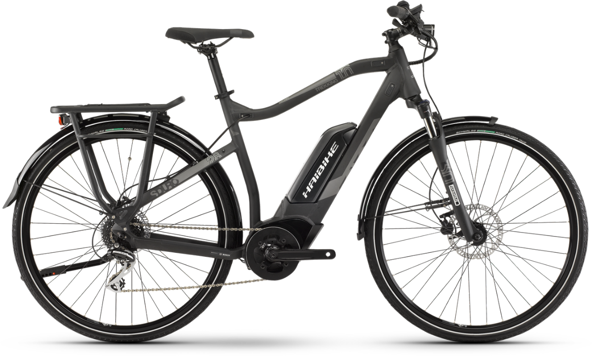 

Электровелосипед Haibike Sduro Trekking 1.0 men 400Wh 8 s. Acera 28", рама L, черный-титан-серо-матовый, 2020