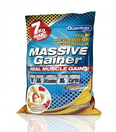 

Quamtrax Massive Gainer 7000 g /39 servings/ White Chocolate Strawberry