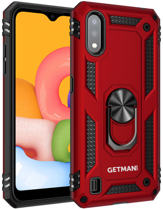 

Mobile Case Shockproof Serge Magnetic Ring Red for Samsung A015 Galaxy A01