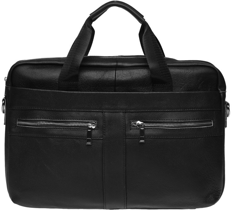 

Мужская сумка мессенджер Borsa Leather черная (k11120a-black)