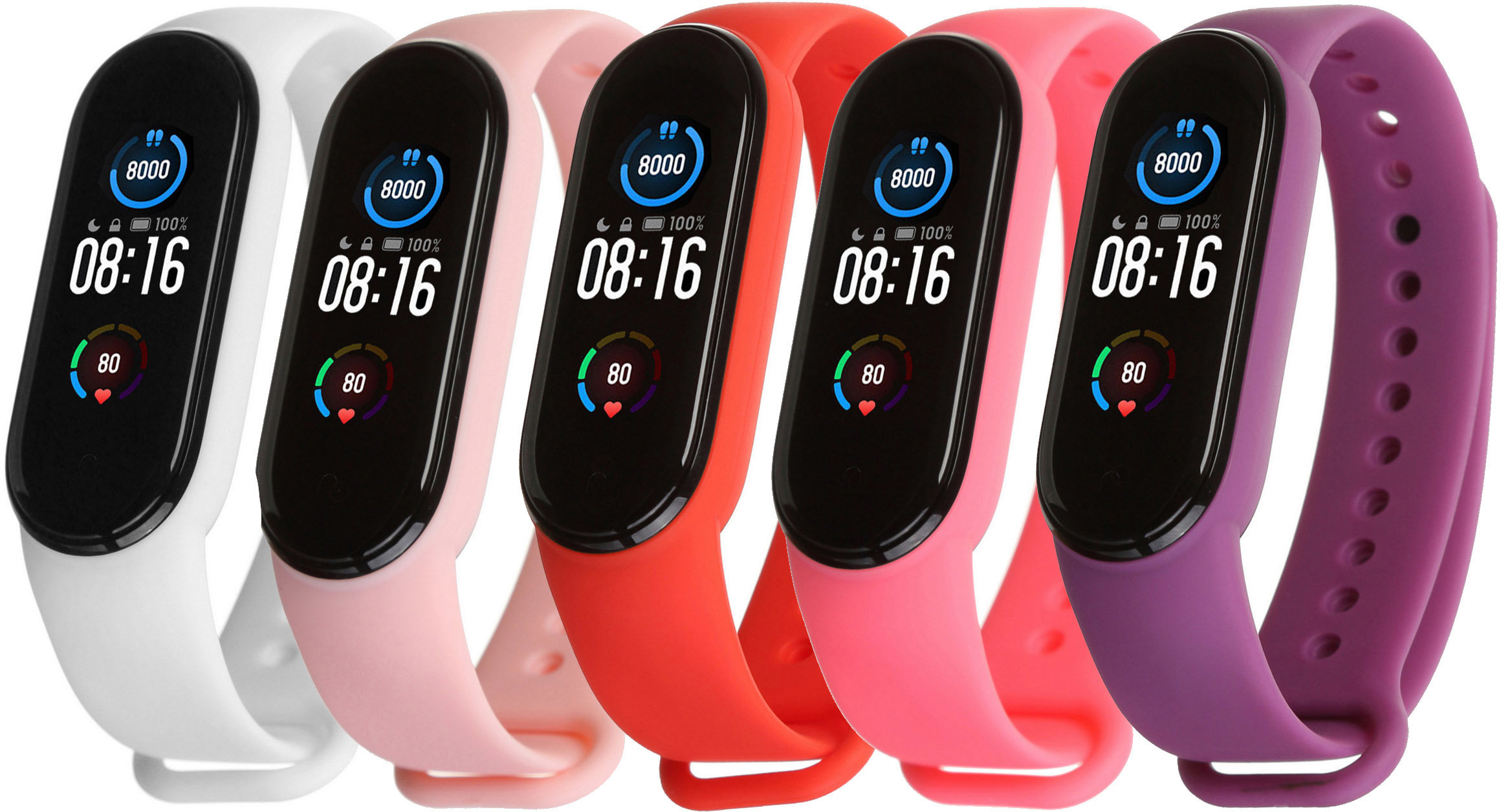 

Набор ArmorStandart Hot Pink/Pink/Purple/Red/White (ARM57623) for Xiaomi Mi Smart Band 5/6