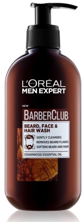 

L'Oreal Men Expert Barber Club Beard Face & hair Wash Очищающий шампунь 3 в 1 Для бороды, лица и волос 200 ml